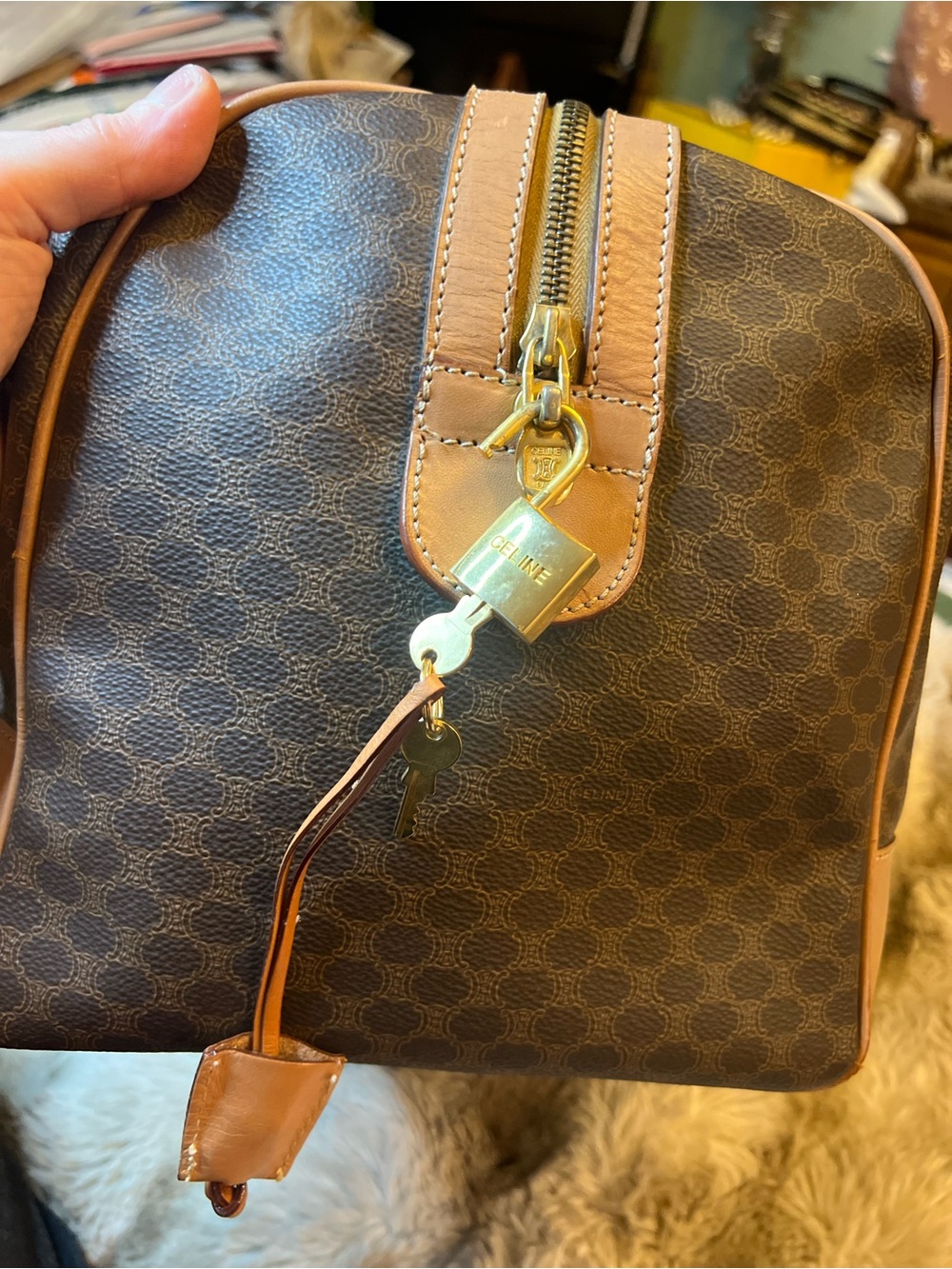 Celine Triomphe Macadam Boston weekend travel bag (MSRP $2,700) - Picture 8 of 10